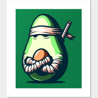 Funny Avocado Fruit Ninja Posters and Art